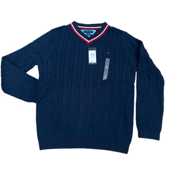 Tommy Hilfiger essential v- neck knitted sweater - Picture 2 of 7